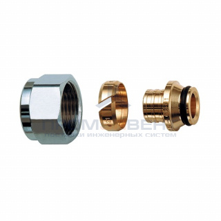 Соединение резьбозажимное FAR 6075 - 16x2.2 x1/2"EK (евроконус, для пластиковых труб)