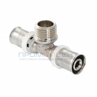 Тройник с переходом на наружную резьбу VALTEC VTm.233 - 20 x 1/2" (прессовой, для металлопл.труб)