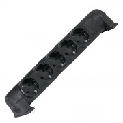 Колодка Legrand "Комфорт" черная 16А 5 розеток с выключателем